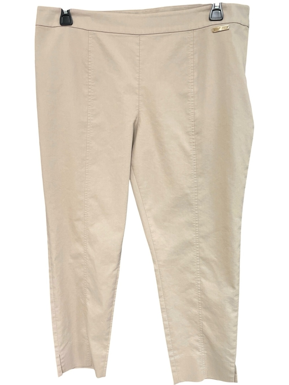 Tory Burch Capris Khaki Light Beige Ponte Knit Pull-On Pants Size 14
